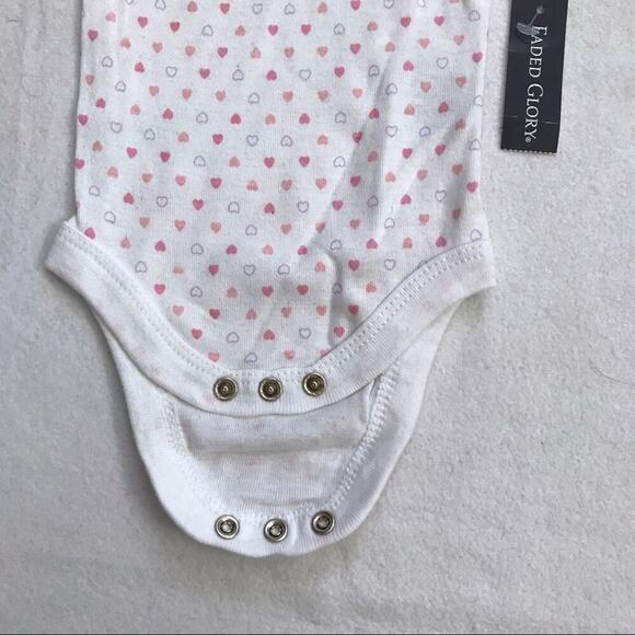 Faded Glory NWT Set of 3 Bodysuit for Girls NB - Picture 4 of 7